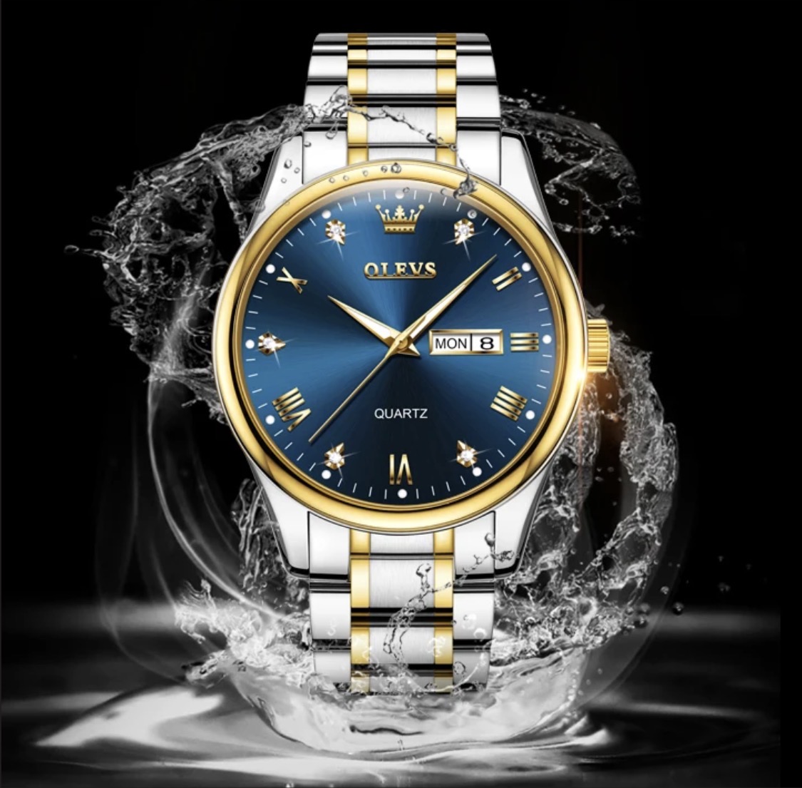 "Olevs 5563 Stainless Steel Analog Wrist Watch For Men